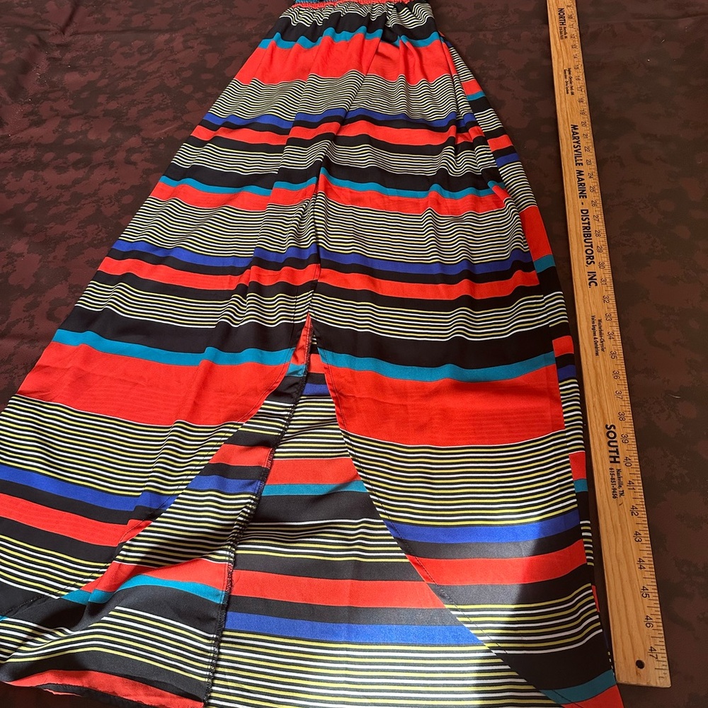 Chocolate Bold Striped Maxi Skirt